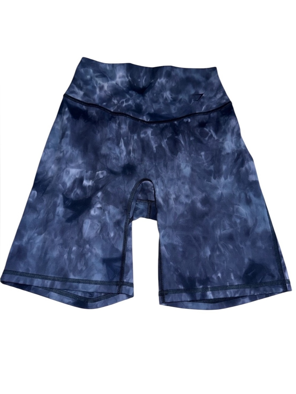 Gymshark Navy & Light Blue Tie-Dye High-Waist shorts